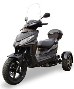 Alternative view of Mojo 50cc Street Trike, Automatic, Disc Brakes, Aluminum Wheels, Trunk and Windshield Included – Metallic Blue