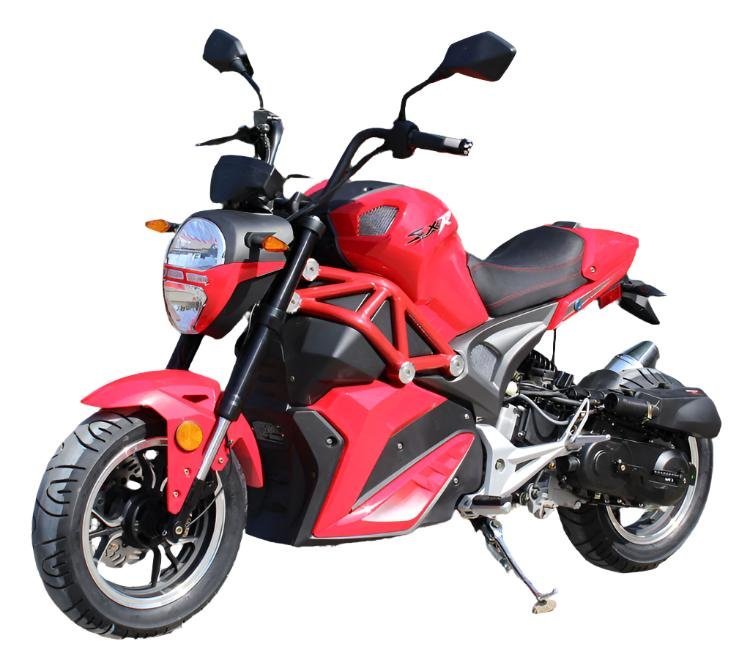 Nightwing 50cc Motorcycle, Automatic Shifting, Front Disc Brake, 12-inch Alloy Wheels – White - Image 2