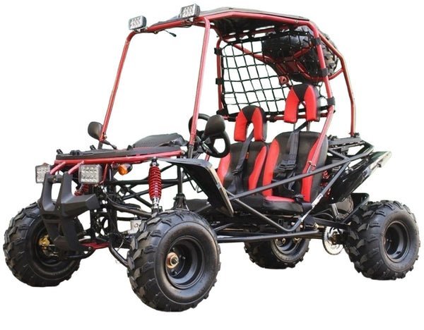 Pathfinder Mid-Size Kids Go Kart, 208cc 7.5hp Gas Engine, Electric Start, Torque Converter with Reverse, Ages 8 and up – Red