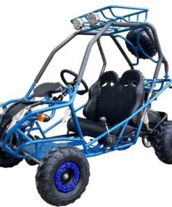 Alternative view of PGO 200GVA Kids Gas Go Kart, 6.5hp 196cc engine with Electric Start, Automatic Torque Converter with Reverse, Kids Ages 7-12 – Blue
