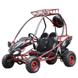 PGO 200GVS Kids Gas Go Kart, 6.5hp 196cc engine with Electric Start, Automatic Torque Converter, Ages 8 and up – Red