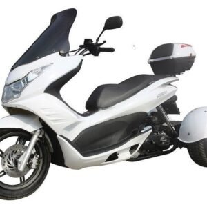 Q6 50cc Trike, Automatic Shifting, Full Wind Screen, Locking Trunk – White