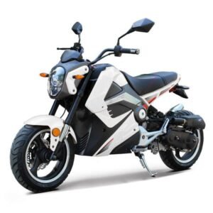 Rocker 50cc Motorcycle, Automatic Shifting, Front Disc Brake, 13-inch Alloy Wheels – White