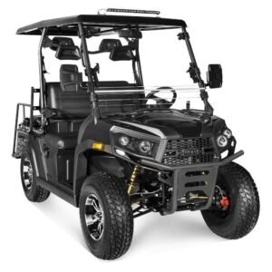 Alternative view of Rover 200 Gas Golf Cart, Electronic Fuel Injection, Automatic with Reverse, Deluxe Alloy Wheels, Windshield Included – Grey