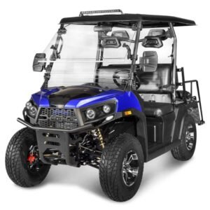 Alternative view of Rover 300 Gas Golf Cart, Electronic Fuel Injection, Automatic with Reverse, Deluxe Alloy Wheels, Windshield Included – Blue