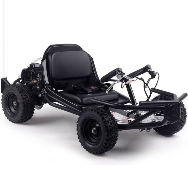Sandman Kids Gas Powered Go Kart, 49cc 2-Stroke, Rear Suspension, Ages 4-6 – Black