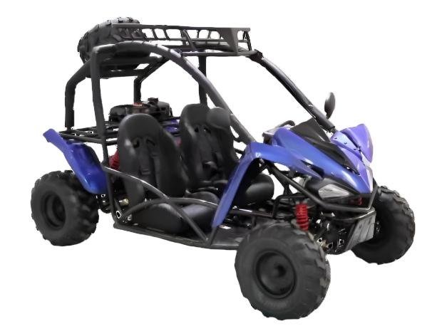 Shark 125cc Mid-Size Kids Go Kart, Electric Start, 3-Speed Semi-Automatic with Reverse, Ages 12 and up – Blue - Image 2