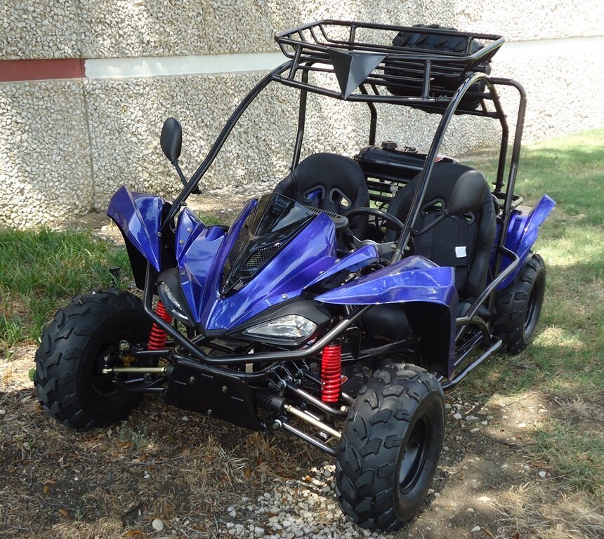 Shark 125cc Mid-Size Kids Go Kart, Electric Start, 3-Speed Semi-Automatic with Reverse, Ages 12 and up – Blue - Image 4