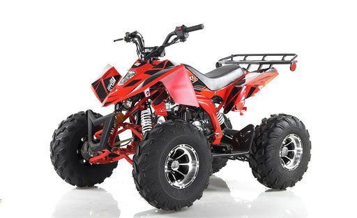 Sniper DLX 125cc Sport ATV, Fully-Automatic with Reverse, Deluxe Alloy Wheels, Ages 12 and up – Red