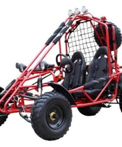 Spider 200 Buggy Go Kart, Electric Start, Automatic with Reverse, 10-inch Steel Wheels, Ages 16 and up – Red