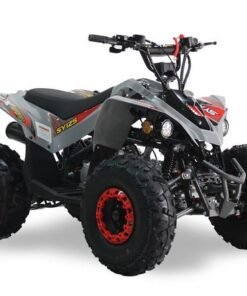 SYX 125cc Kids Sport ATV, 3-Speed Semi-automatic with Reverse, Ages 9-12 – Grey/Red