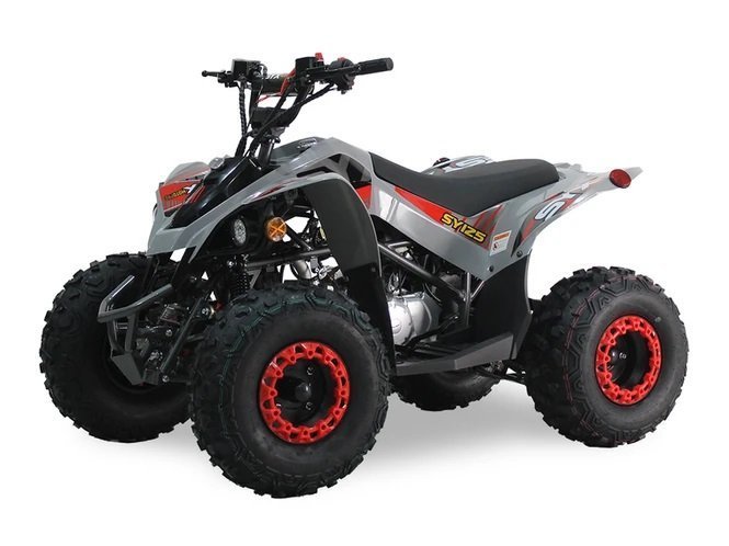 SYX 125cc Kids Sport ATV, 3-Speed Semi-automatic with Reverse, Ages 9-12 – Grey/Red - Image 3