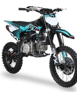SYX Moto Pro 140cc 4-Stroke Gas Dirt Bike 4-Speed Manual Electric Start (17/14), Ages 16 and up – Teal/Black