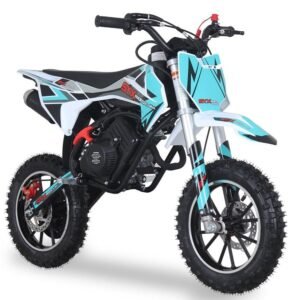 Alternative view of SYX Moto Pro Mini 50cc Kids Dirt Bike, 4-Stroke Pull Start, Automatic Shifting, Ages 6 and up – Black/Grey