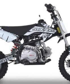 Alternative view of SYX Moto Roost 125cc Pit Bike, Electric Start, Automatic Shifting, (14/12) Wheels, Ages 12 and up – Black/White