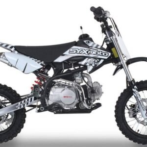 Alternative view of SYX Moto Roost 125cc Pit Bike, Electric Start, Automatic Shifting, (14/12) Wheels, Ages 12 and up – Black/White