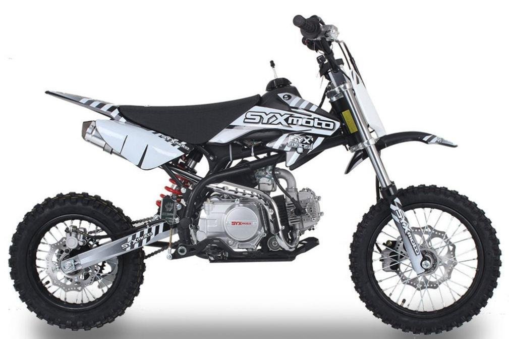 SYX Moto Roost 125cc Pit Bike, Electric Start, Automatic Shifting, (14/12) Wheels, Ages 12 and up – Black/White - Image 2