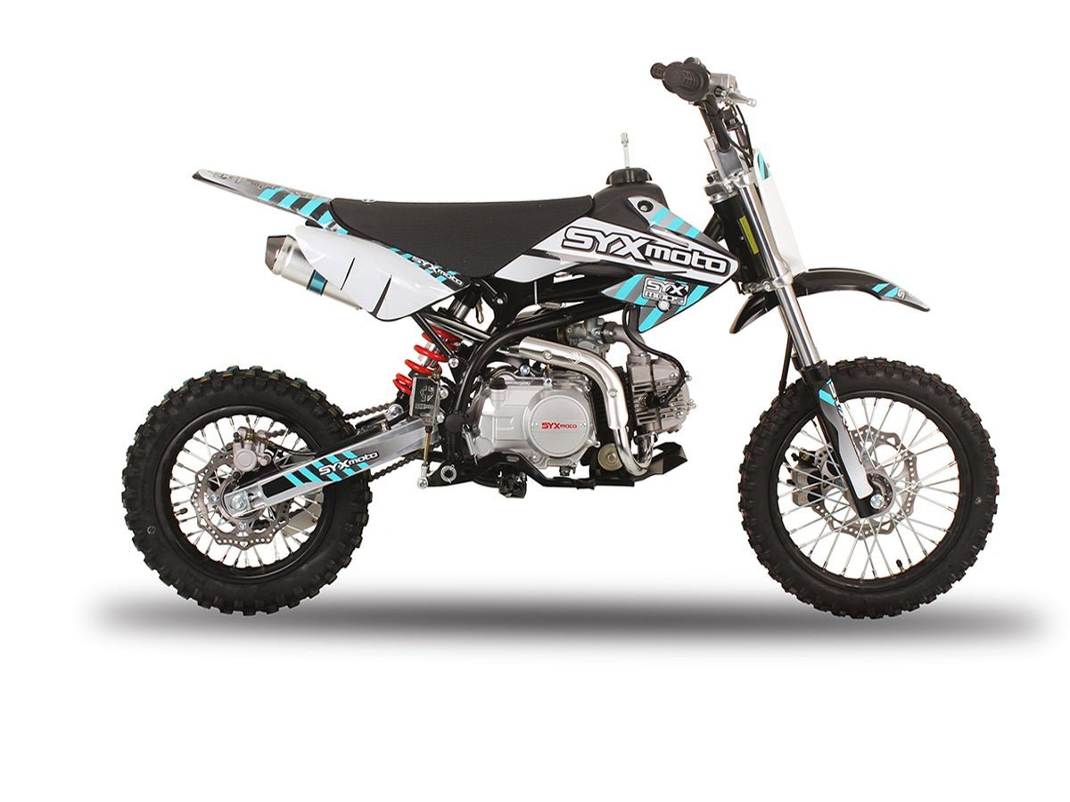 SYX Moto Roost 125cc Pit Bike, Electric Start, Automatic Shifting, (14/12) Wheels, Ages 12 and up – Black/White - Image 3