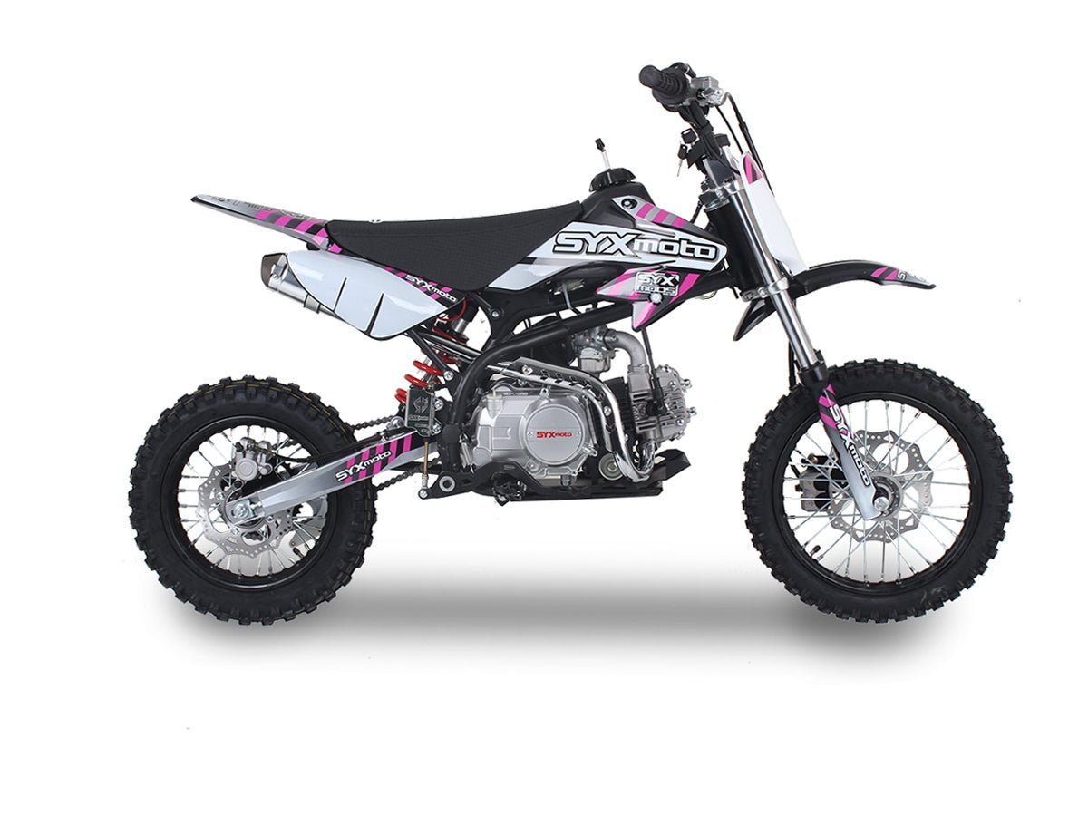 SYX Moto Roost 125cc Pit Bike, Electric Start, Automatic Shifting, (14/12) Wheels, Ages 12 and up – Black/White - Image 4