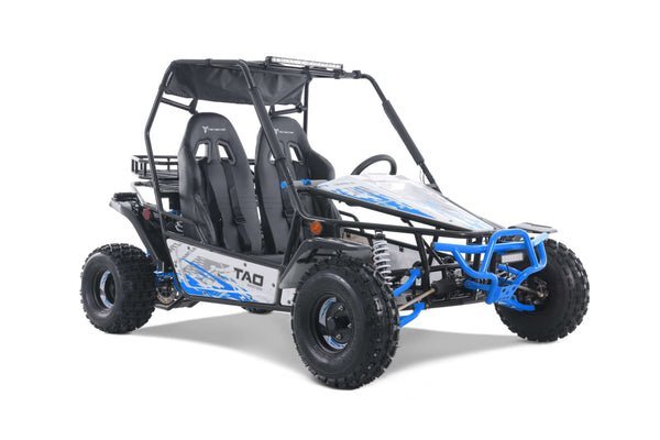 Tao Baja Sport 200 Adult Buggy Go Kart, Electric Start, Automatic with Reverse, LED Lightbar, Ages 16 and up – Blue