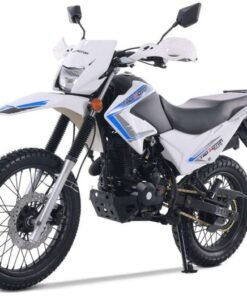 Tao TBR7D 250 Dual Sport Motorcycle, 5-Speed Manual, Electric Start, 19/17 inch Wheels – White