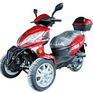 Topstar 200 Trike, 3-Wheel Motorcycle, Automatic Shifting, Trunk, 12-inch Wheels – Red