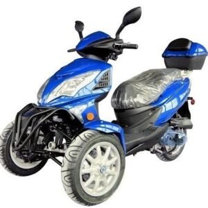 Alternative view of Topstar 50cc Trike, 3-Wheel Motorcycle, Automatic Shifting, Trunk, 12-inch Wheels – Black
