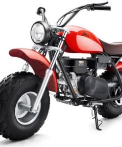 Trailcross Gas Powered Mini Bike, 7.5hp 4-Stroke, LED Headlight – Red