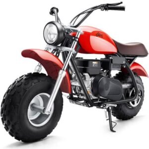 Trailcross Gas Powered Mini Bike, 7.5hp 4-Stroke, LED Headlight – Red
