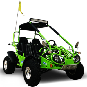 Alternative view of TrailMaster 200 XRX Deluxe Buggy Go Kart, Alloy Wheels, Lights, Turn Signals – Green