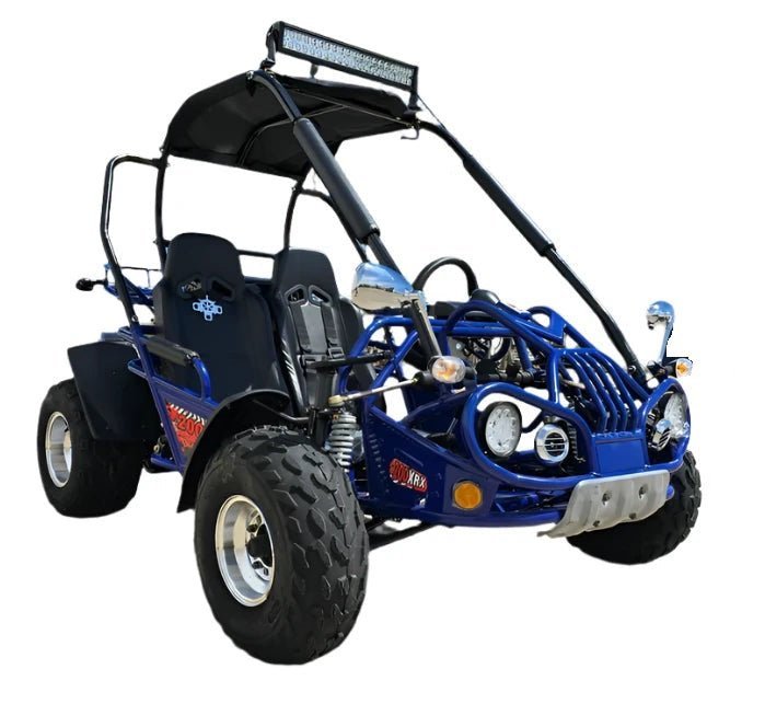 TrailMaster 200 XRX Deluxe Buggy Go Kart, Alloy Wheels, Lights, Turn Signals – Green - Image 3
