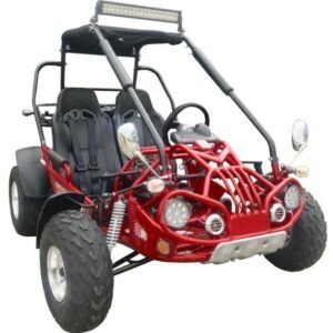 TrailMaster 200E XRX (EFI) Fuel Injection Deluxe Buggy Go Kart, Alloy Wheels, Lights, Turn Signals – Red
