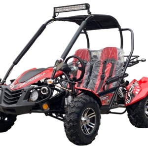 Alternative view of TrailMaster Blazer 200EX EFI Buggy Go Kart, LED Light Bar, Windshield Included – Red