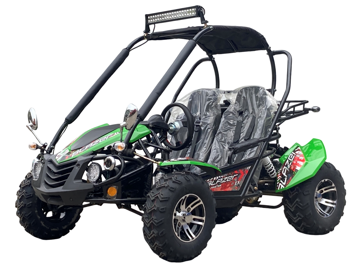 TrailMaster Blazer 200EX EFI Buggy Go Kart, LED Light Bar, Windshield Included – Red - Image 3
