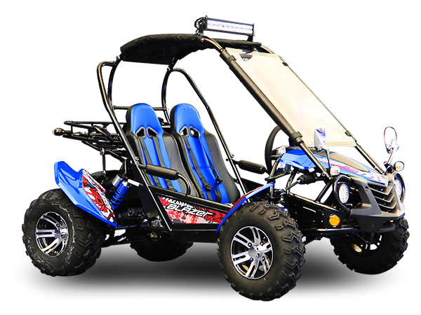 TrailMaster Blazer 200EX EFI Buggy Go Kart, LED Light Bar, Windshield Included – Red - Image 4