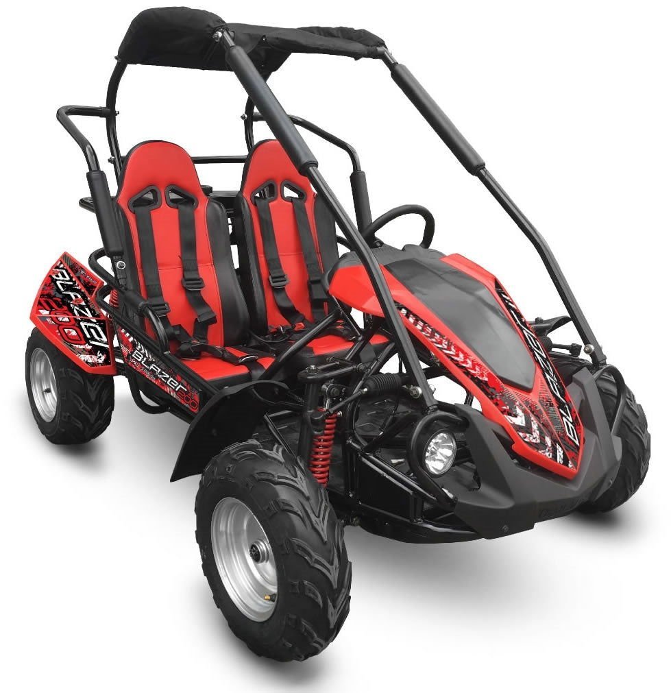 TrailMaster Blazer 200R MID-Size Go Kart, 7.5hp Torque Converter, Electric Start Reverse, Kids Ages 7-12 – Red - Image 2