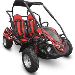 TrailMaster Blazer 200R MID-Size Go Kart, 7.5hp Torque Converter, Electric Start Reverse, Kids Ages 7-12 – Red