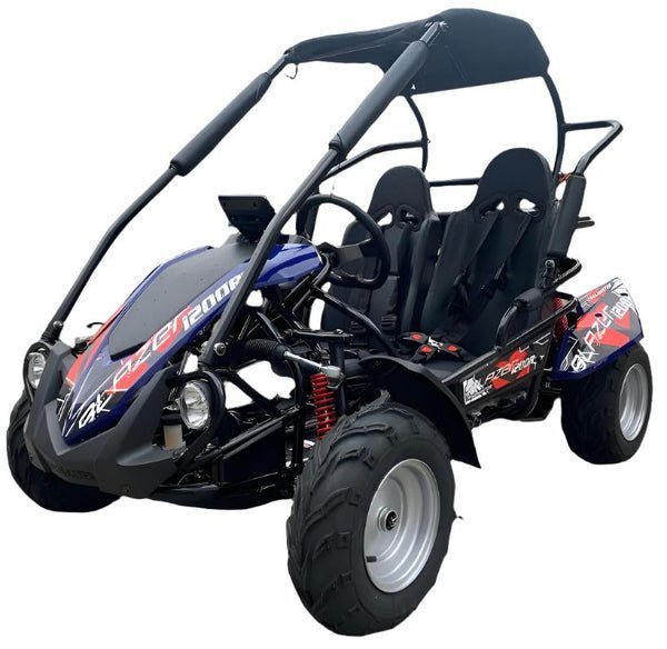 TrailMaster Blazer i200R Electric Go Kart, 48v Lithium Battery, Mid-Sized, Kids Ages 7-12 – Blue