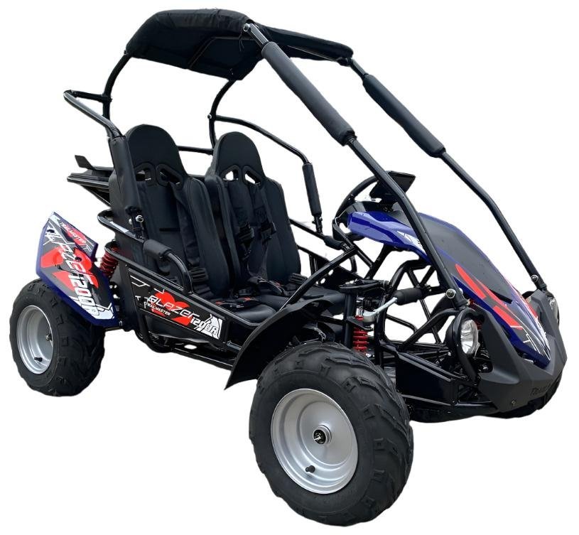 TrailMaster Blazer i200R Electric Go Kart, 48v Lithium Battery, Mid-Sized, Kids Ages 7-12 – Blue - Image 3