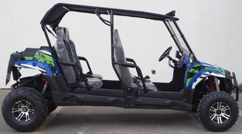 TrailMaster Challenger 300EX EFI 4-Seater UTV Side-by-Side, Shaft Drive with Independent Suspension – Blue - Image 4