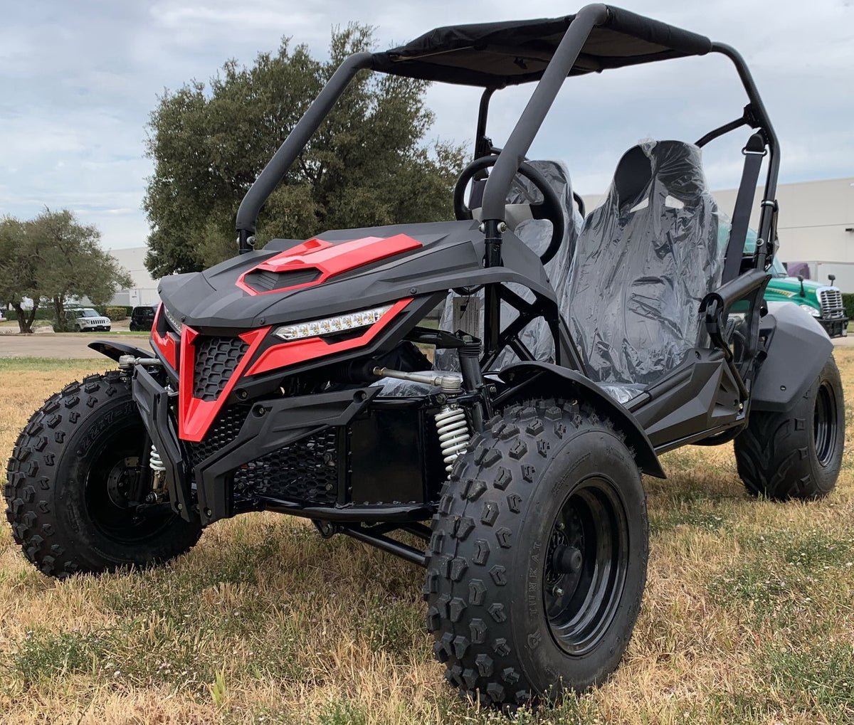 TrailMaster Cheetah 200 Full Size Buggy Go Kart, CVT Automatic with Reverse – Red - Image 3