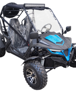 TrailMaster Cheetah 200EX EFI Go Kart CVT Automatic with Reverse, Alloy Wheels, Windshield – Blue