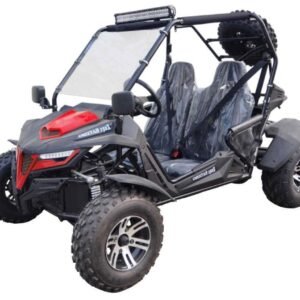 Alternative view of TrailMaster Cheetah 200X Go Kart (Special) CVT Automatic with Reverse, Alloy Wheels, Windshield – Red