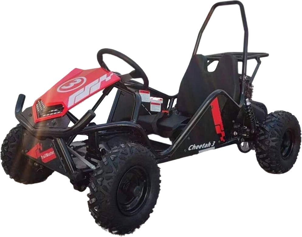TrailMaster Cheetah 3 Kids Mini Go Kart, 80cc gas engine, seat belt, Kids Ages 4-9 – Blue - Image 3