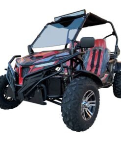 Alternative view of TrailMaster Cheetah 300EX EFI Deluxe UTV Go Kart, Shaft Drive, Liquid Cooled CVT Auto with Reverse – Red
