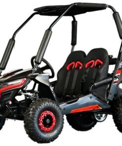 TrailMaster Cheetah-6 Go Kart, 5.5hp Electric Start, Remote Start/Kill with Reverse, Kids Ages 4-9 – Red