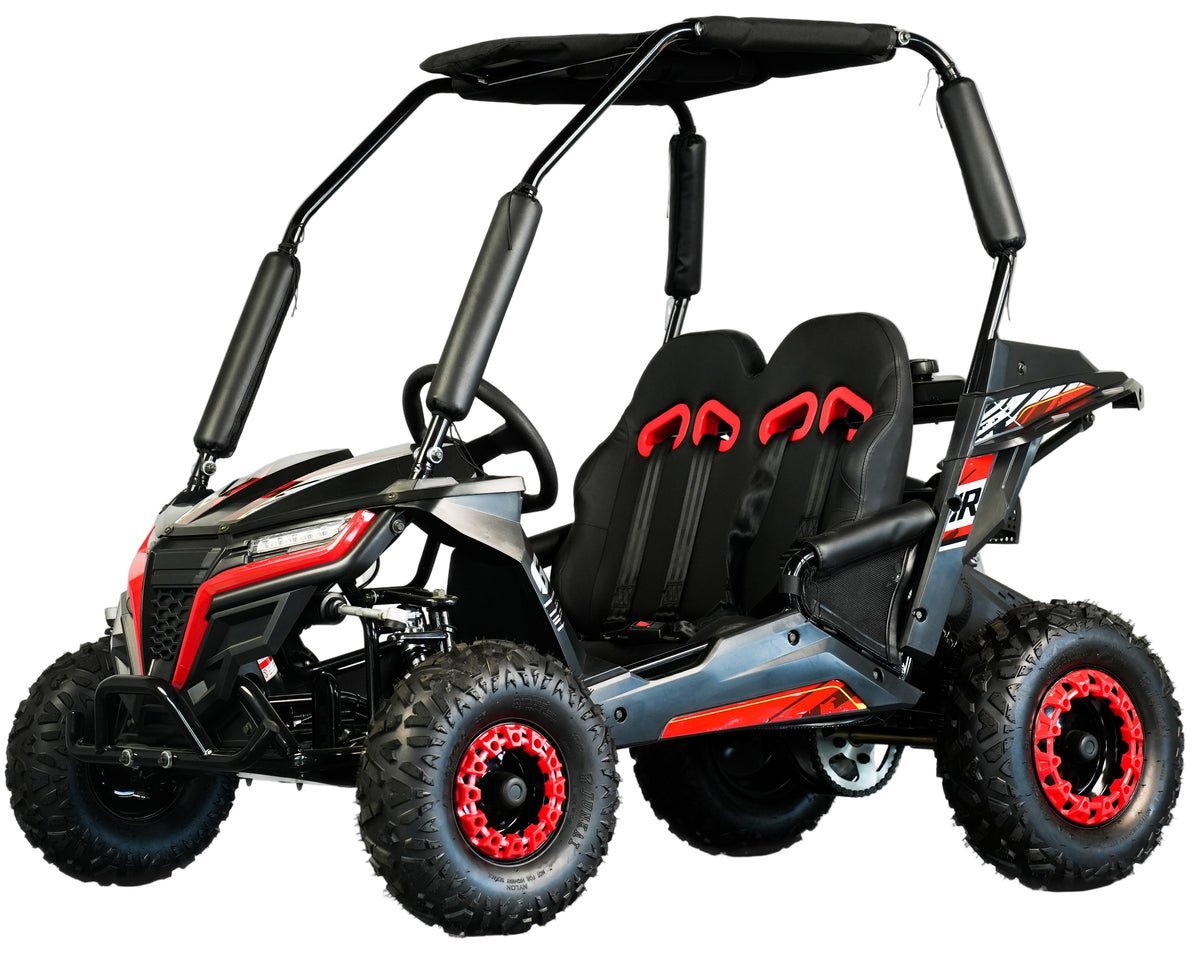 TrailMaster Cheetah-6 Go Kart, 5.5hp Electric Start, Remote Start/Kill with Reverse, Kids Ages 4-9 – Red - Image 4