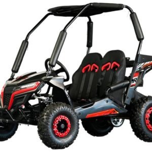 TrailMaster Cheetah-6 Go Kart, 5.5hp Electric Start, Remote Start/Kill with Reverse, Kids Ages 4-9 – Red