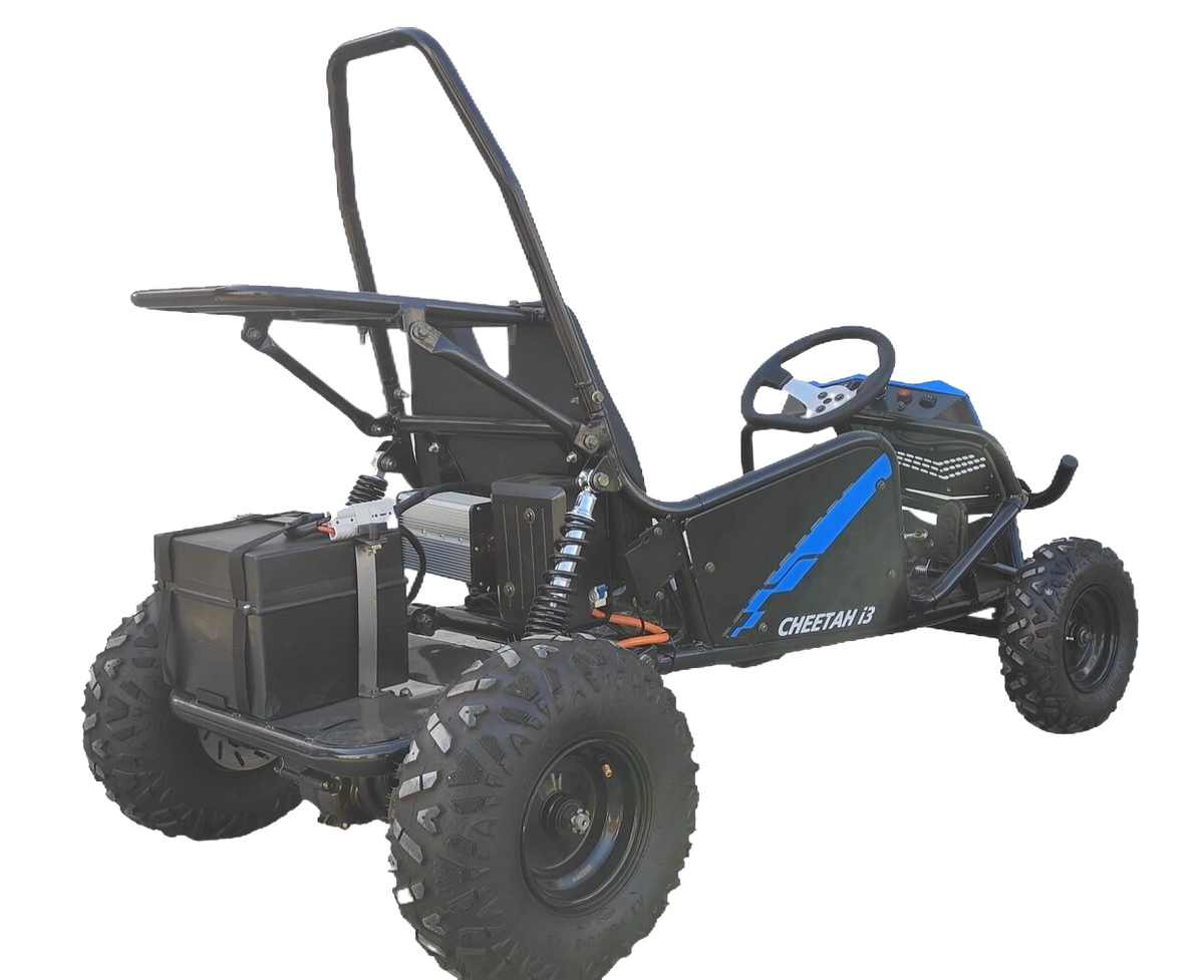 TrailMaster Cheetah i3 Kids Electric Mini Go Kart, 3-Speed settings, with Reverse, Kids Ages 4-9 – Blue - Image 4
