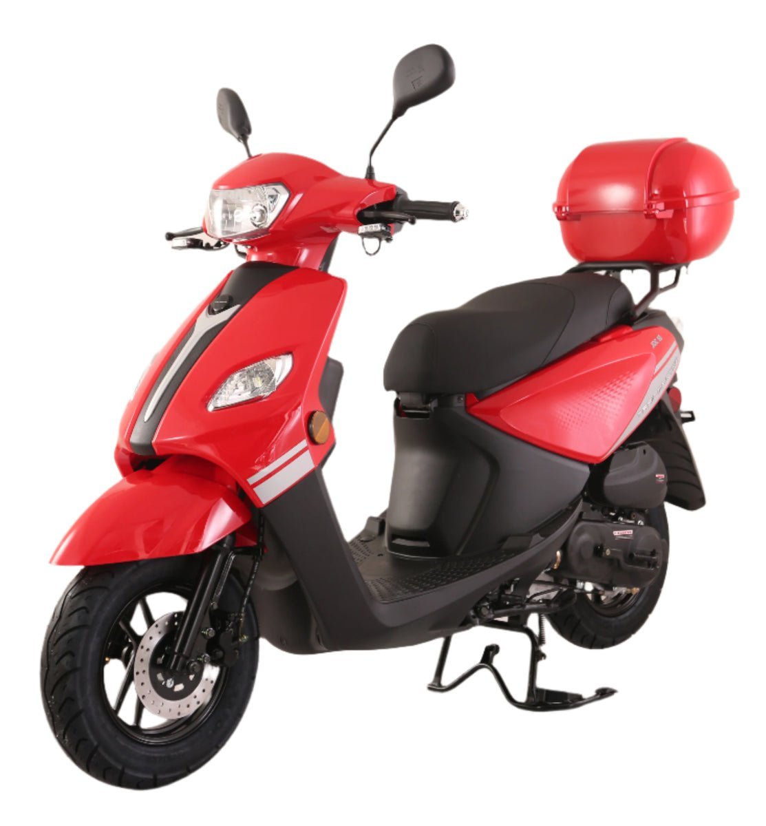 TrailMaster Flash 50cc Street Scooter, CVT Automatic, LED Lights, Rear Trunk Included – Black - Image 2